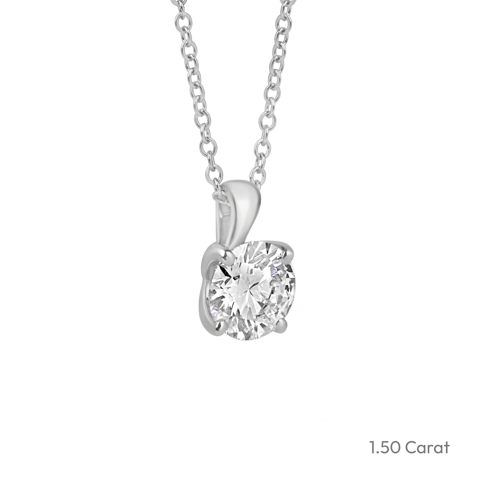 Platinum Round Lab Grown Diamond 'Tulip' Necklace
