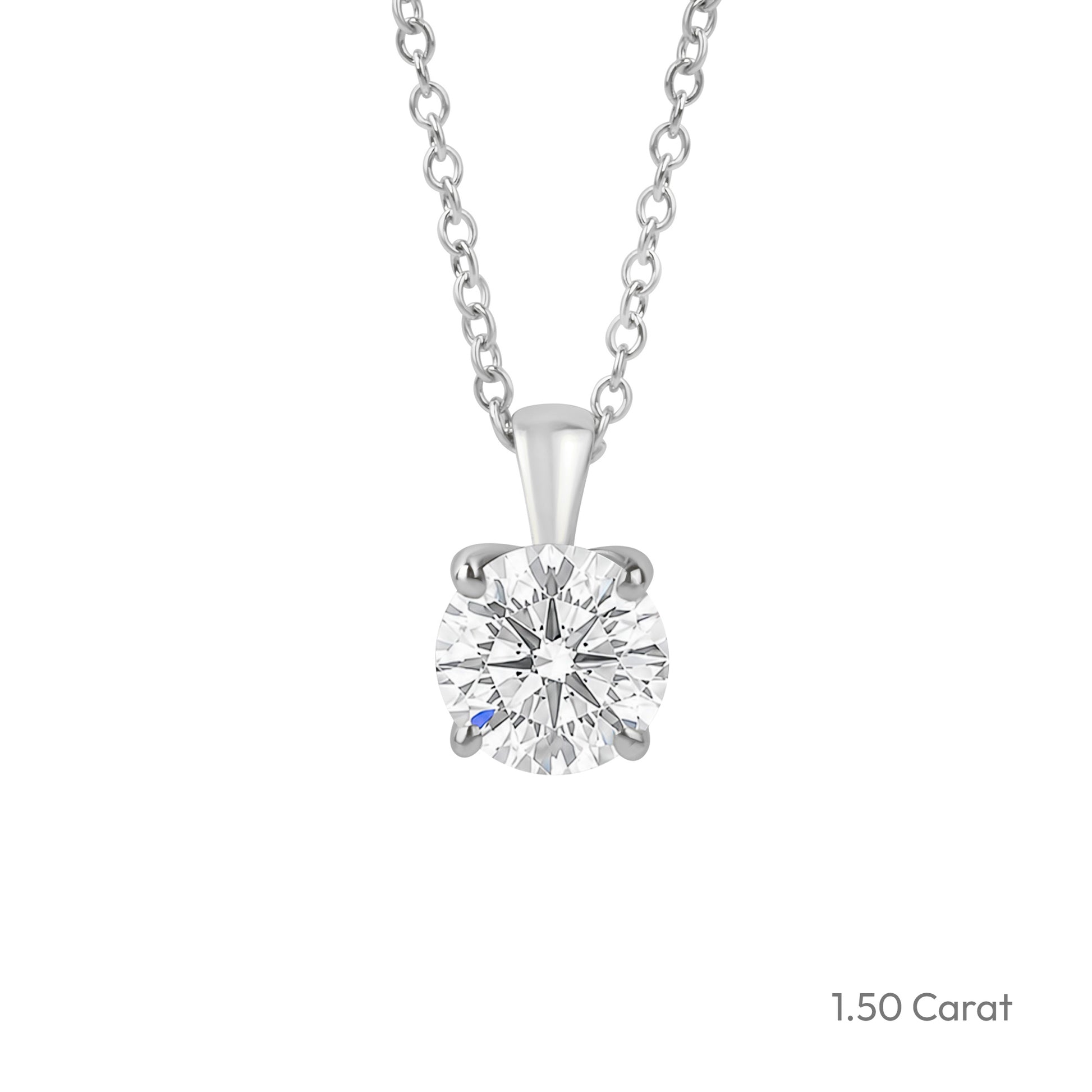 Platinum Round Lab Grown Diamond 'Tulip' Necklace