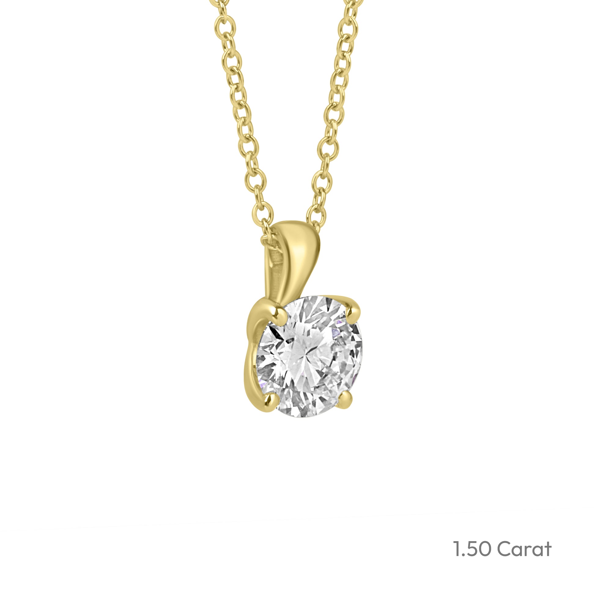 18ct Yellow Gold Round Lab Grown Diamond 'Tulip' Necklace