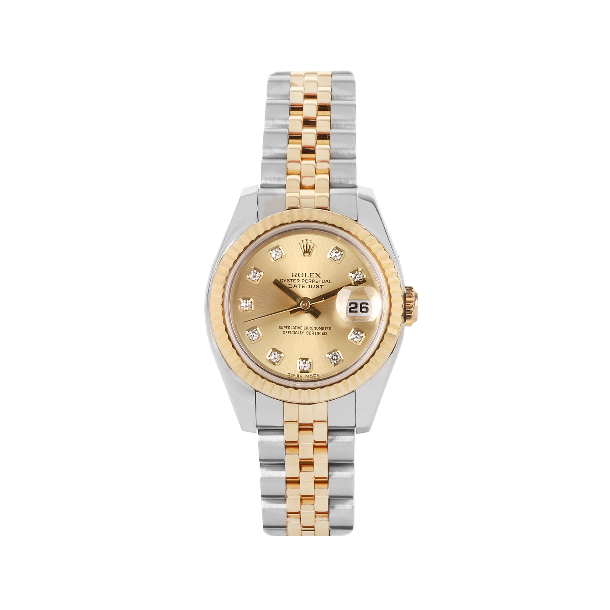 Rolex Datejust 26mm with Champagne Diamond Dot Dial Pre-Owned Watch