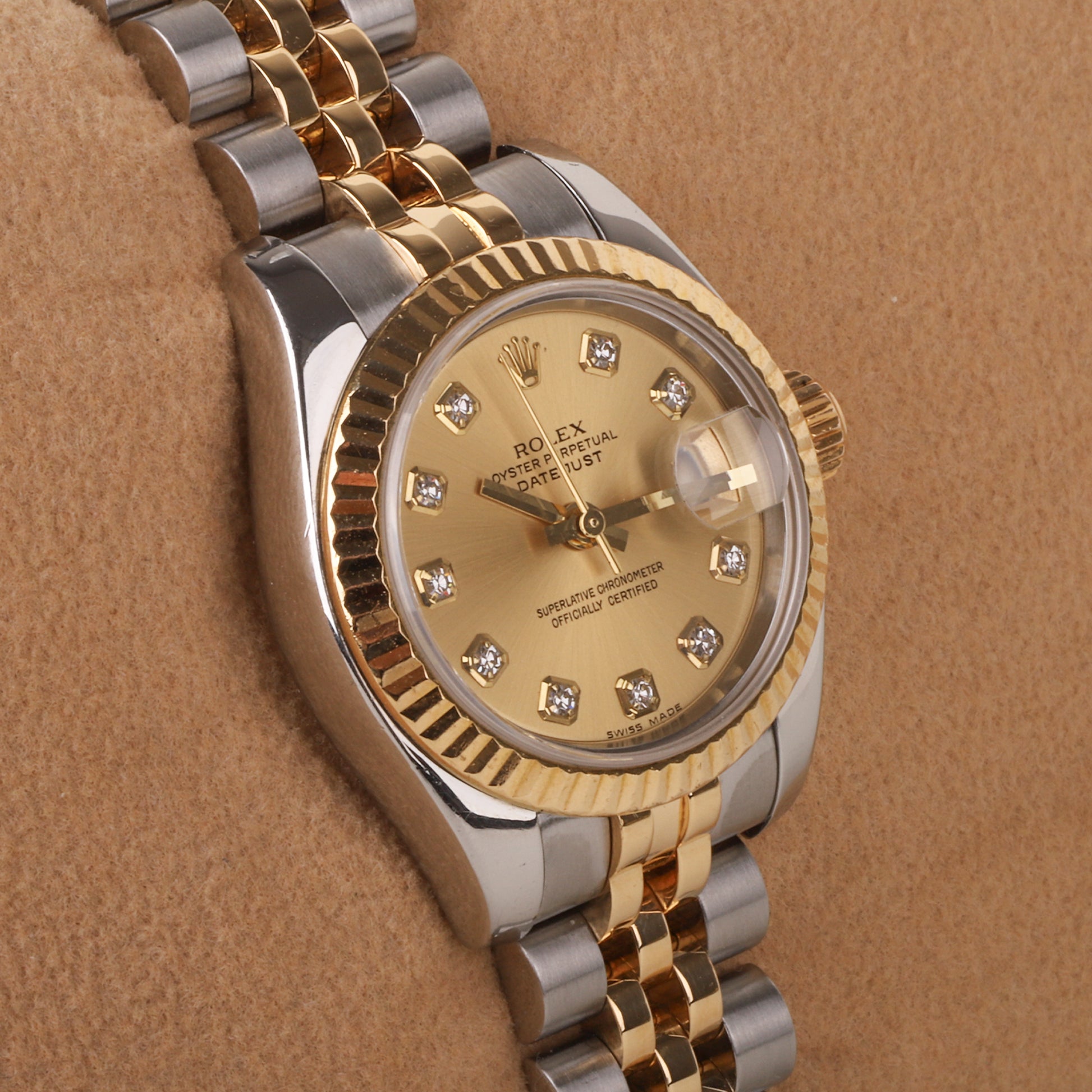 Rolex Datejust 26mm with Champagne Diamond Dot Dial Pre-Owned Watch