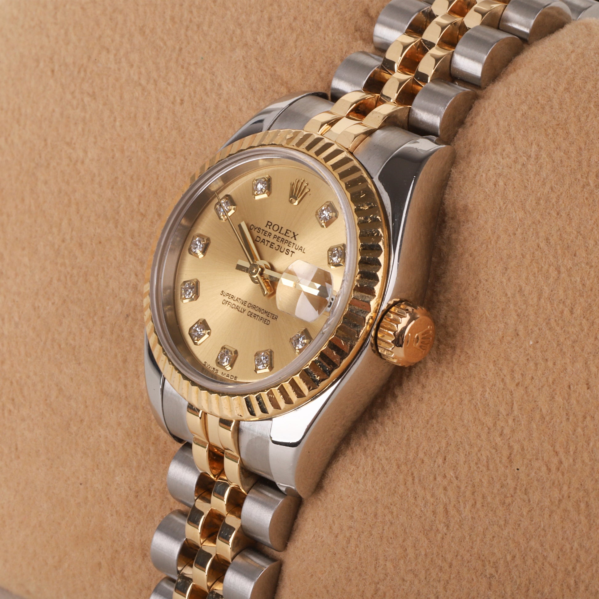 Rolex Datejust 26mm with Champagne Diamond Dot Dial Pre-Owned Watch