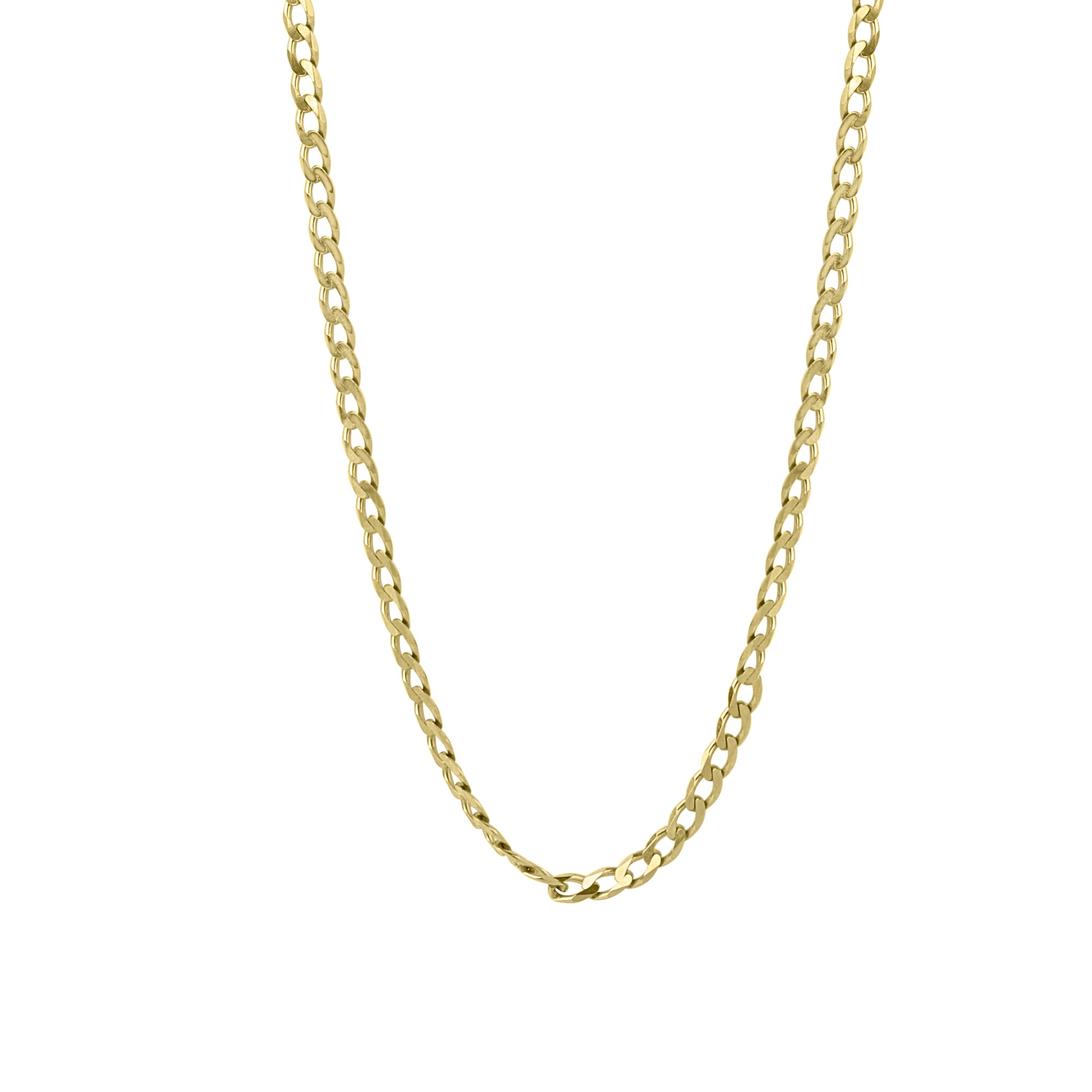 9ct Yellow Gold Pre-Owned 20 Inch Filed Curb Chain