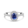 1.03ct Oval Sapphire & Diamond Halo Ring