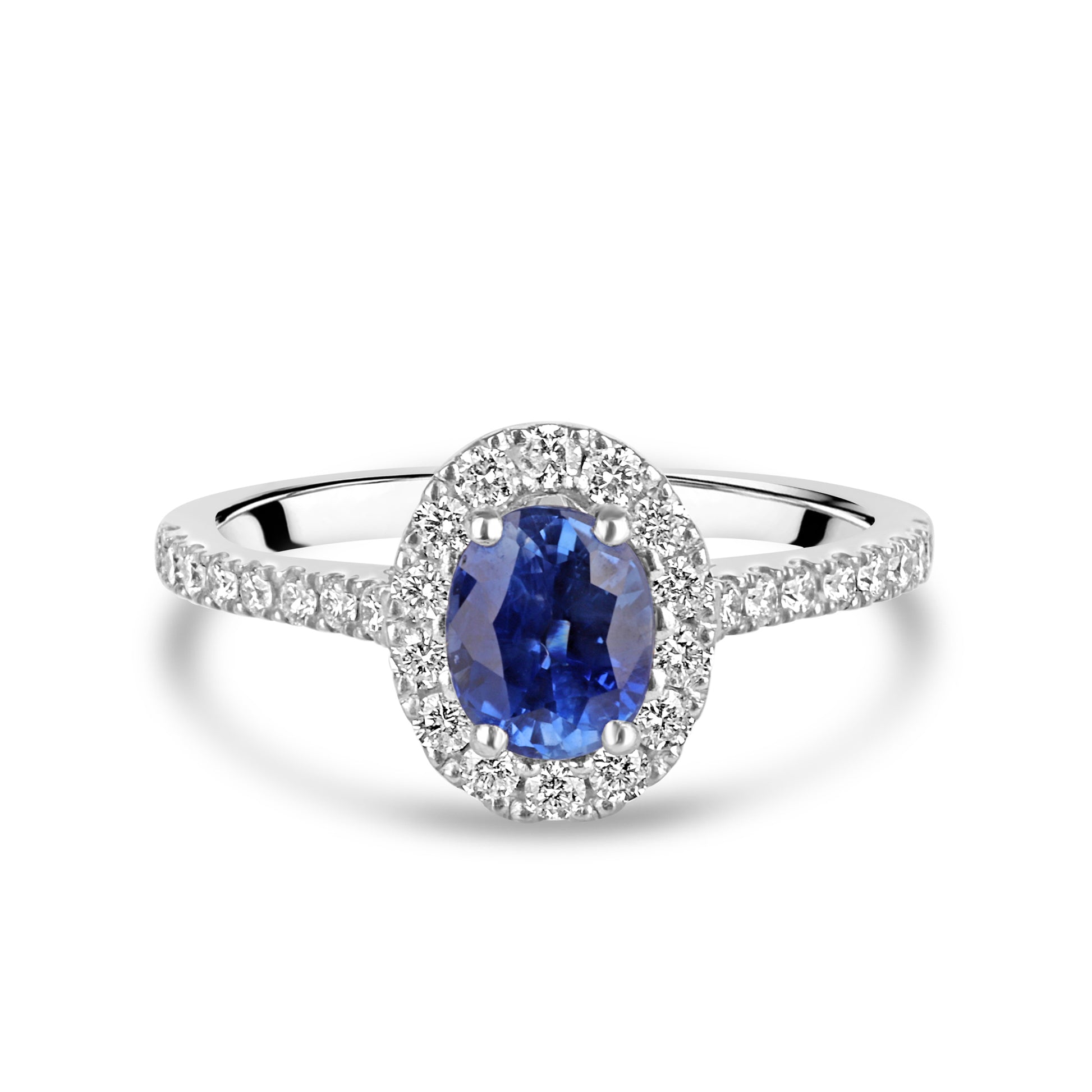 1.03ct Oval Sapphire & Diamond Halo Ring