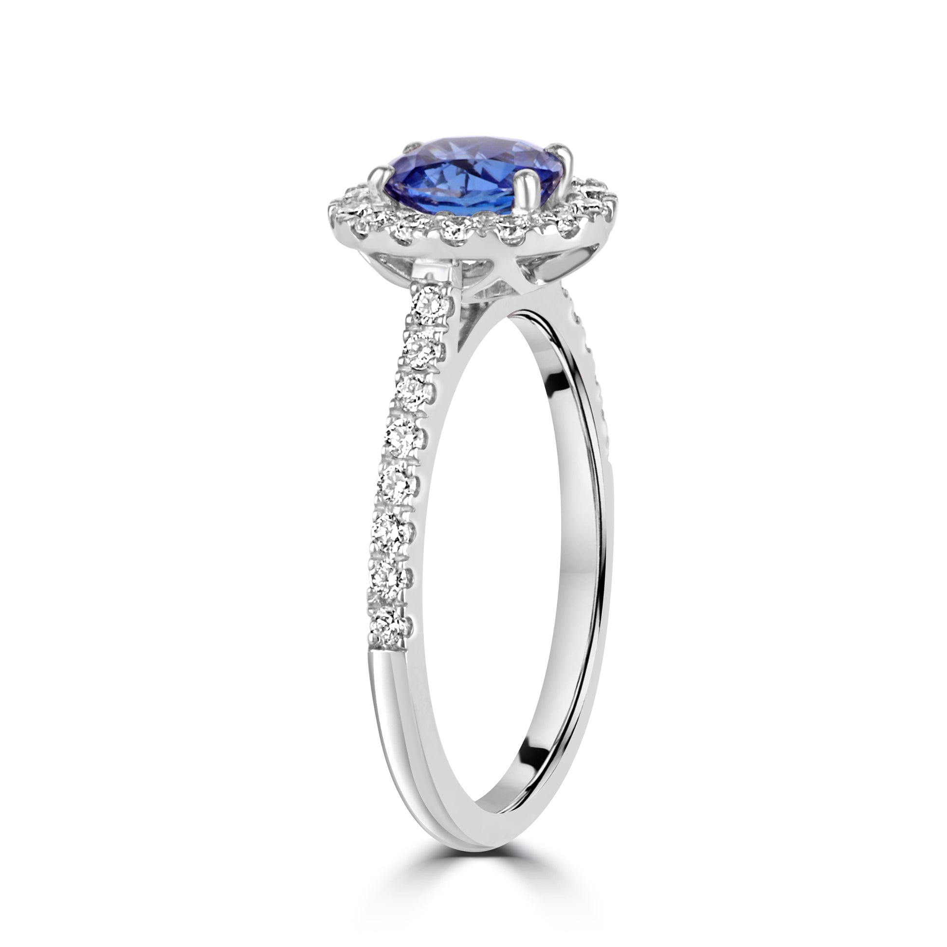 1.03ct Oval Sapphire & Diamond Halo Ring