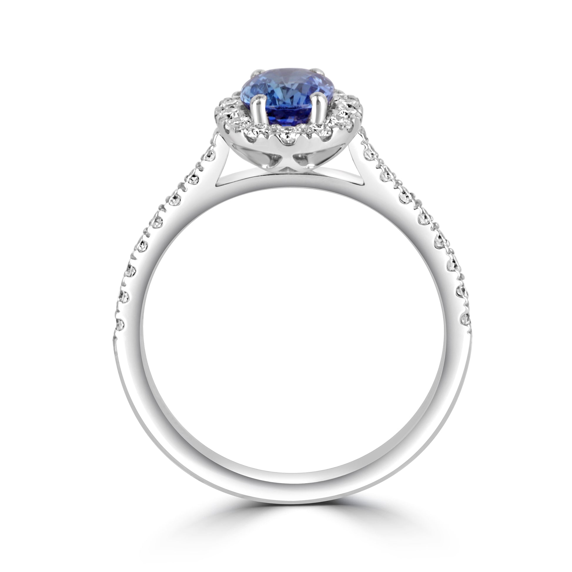 1.03ct Oval Sapphire & Diamond Halo Ring