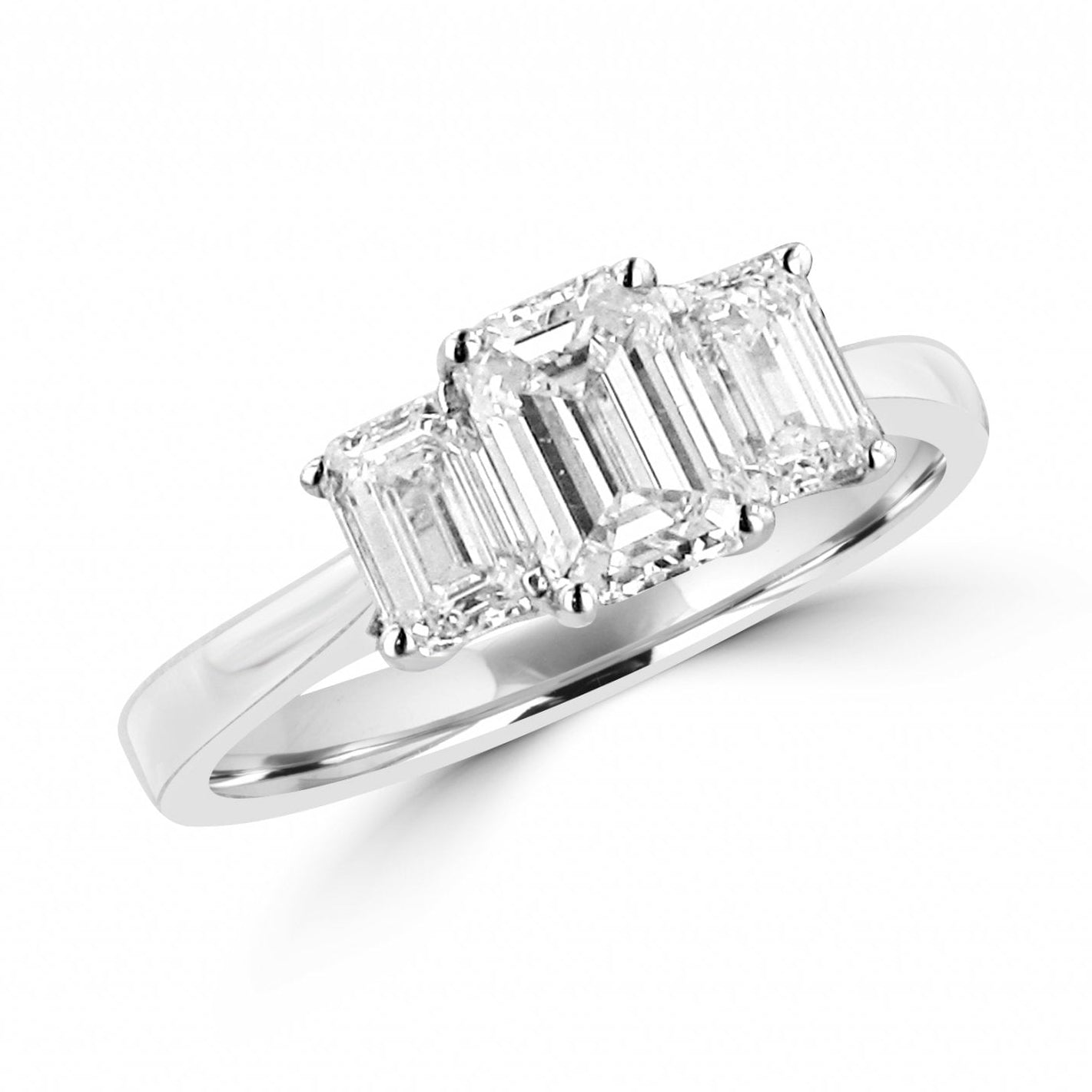 1.06ct Emerald Cut Diamond Three Stone Ring