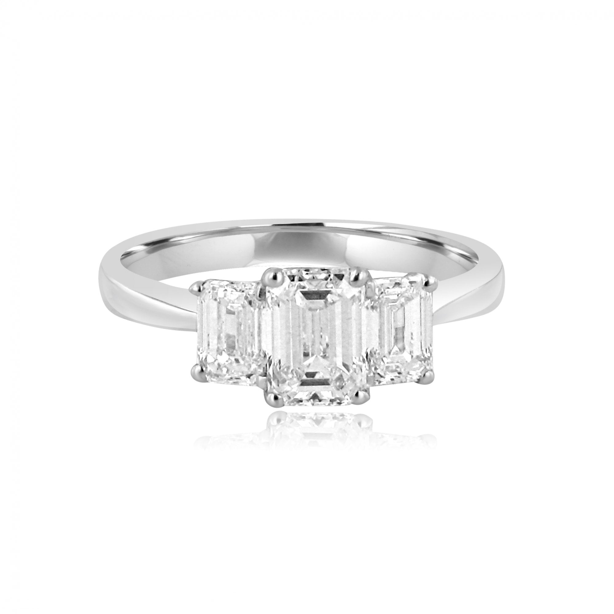 1.06ct Emerald Cut Diamond Three Stone Ring