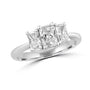 1.19ct Platinum Three Stone Radiant Cut Diamond Ring