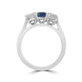 1.23ct Sapphire and 1.44ct Diamond Three Stone Ring