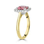 1.80ct Cushion Cut Pink Tourmaline and Diamond Halo Ring