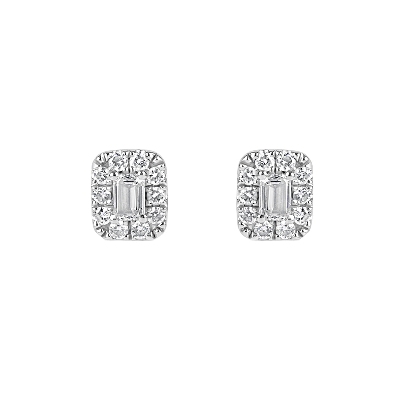 10ct White Gold Delicate Diamond Pre Owned Stud Earrings