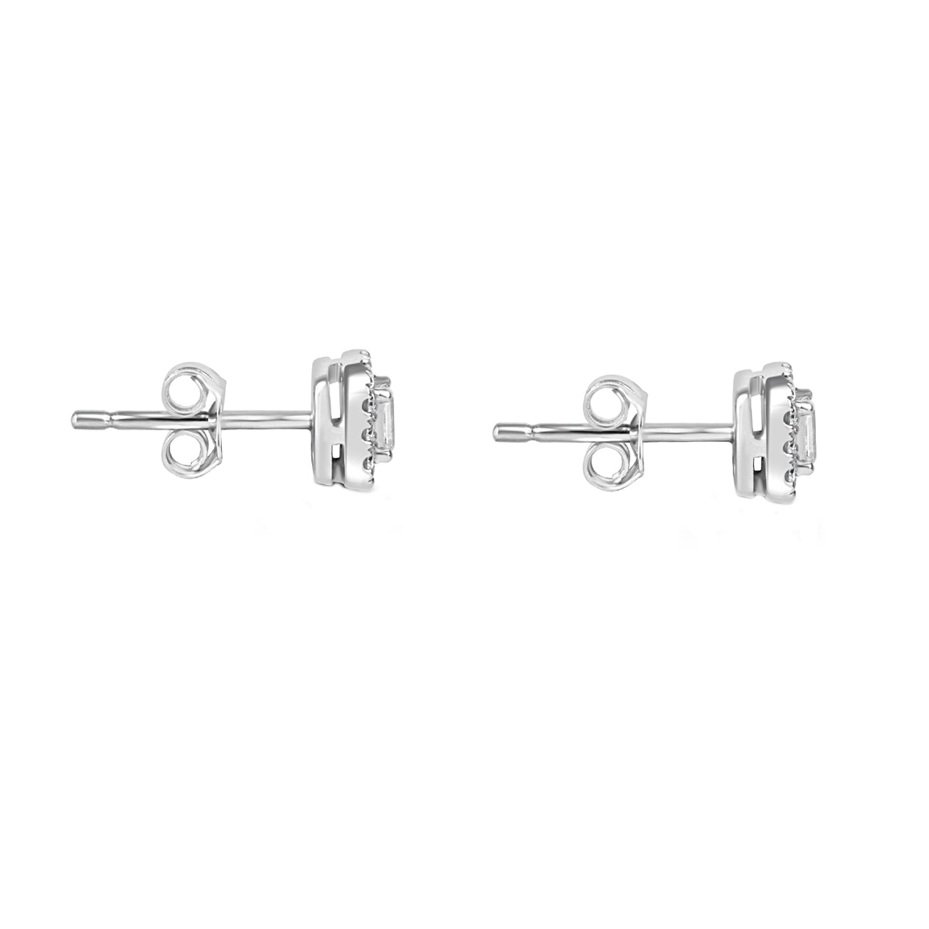 10ct White Gold Delicate Diamond Pre Owned Stud Earrings