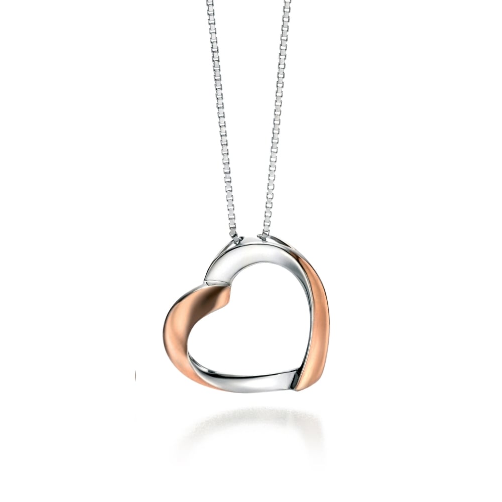 Silver Rose Plated Fiorelli Heart Necklace
