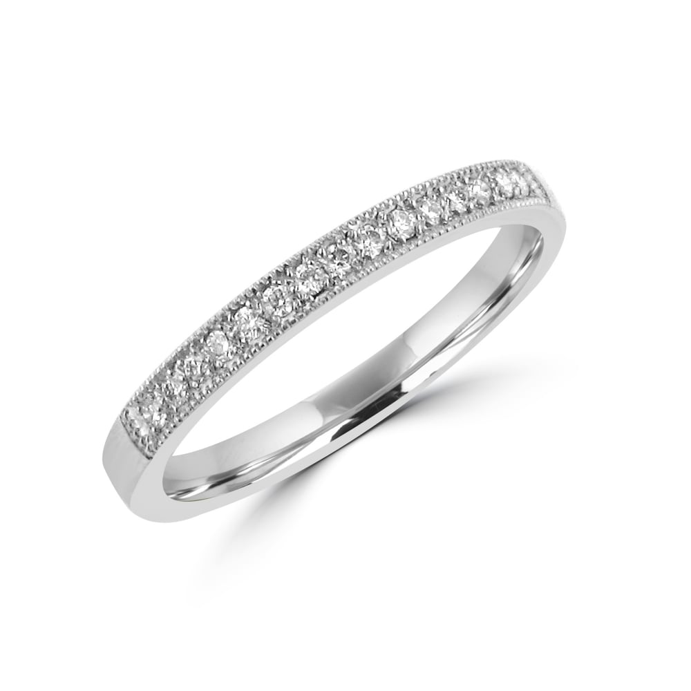 Platinum Deco Inspired Diamond Wedding Ring