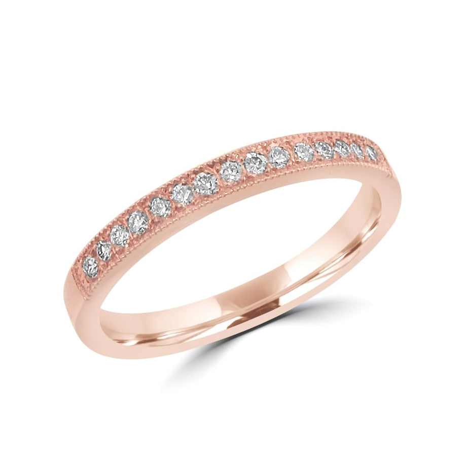18ct Rose Gold 0.15ct Round Diamond Wedding Ring