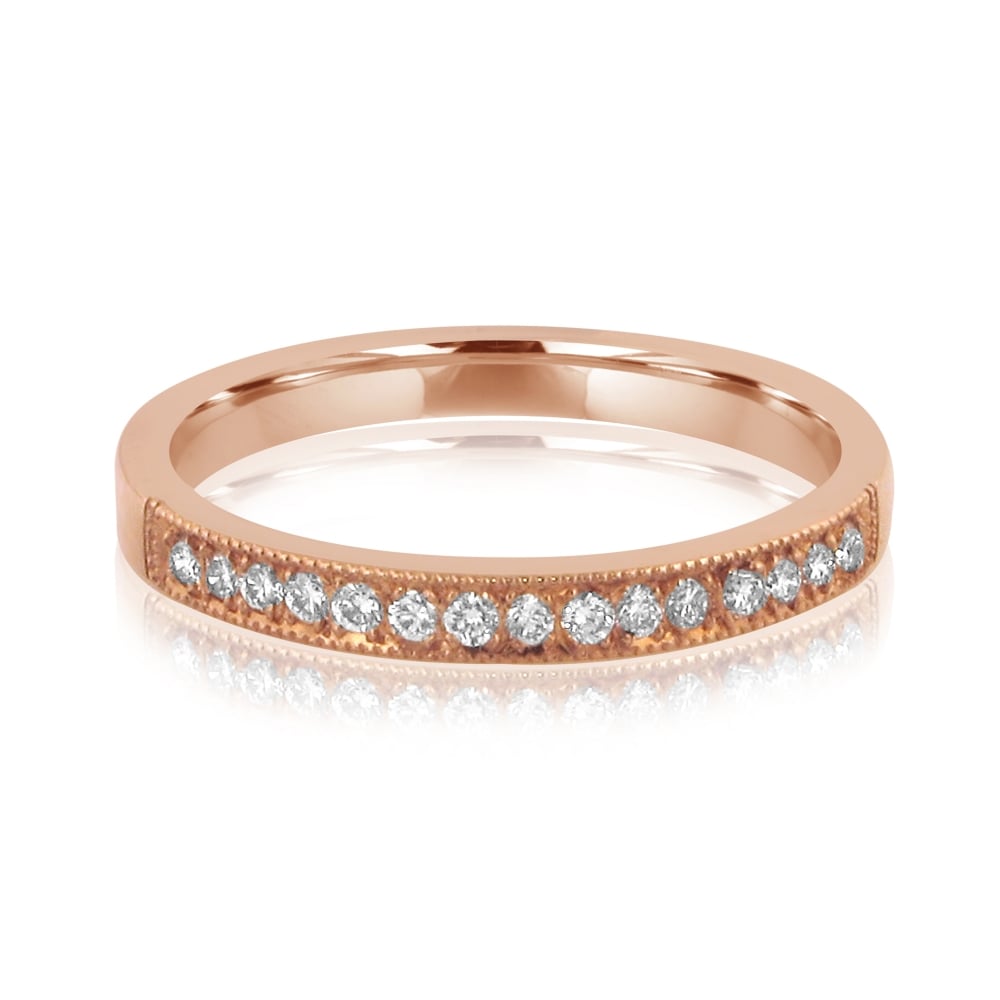 18ct Rose Gold 0.15ct Round Diamond Wedding Ring