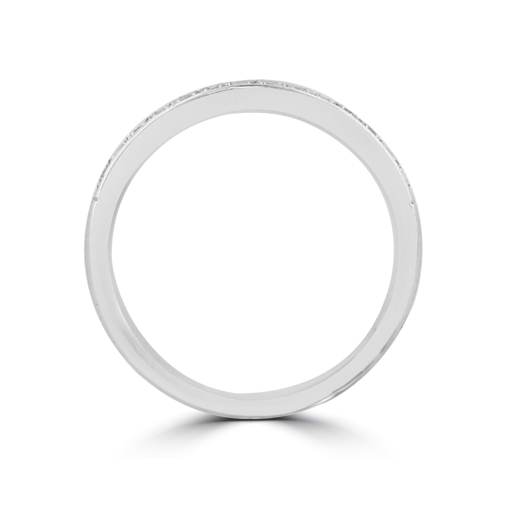 18ct White Gold Grain Diamond Set Band Ring