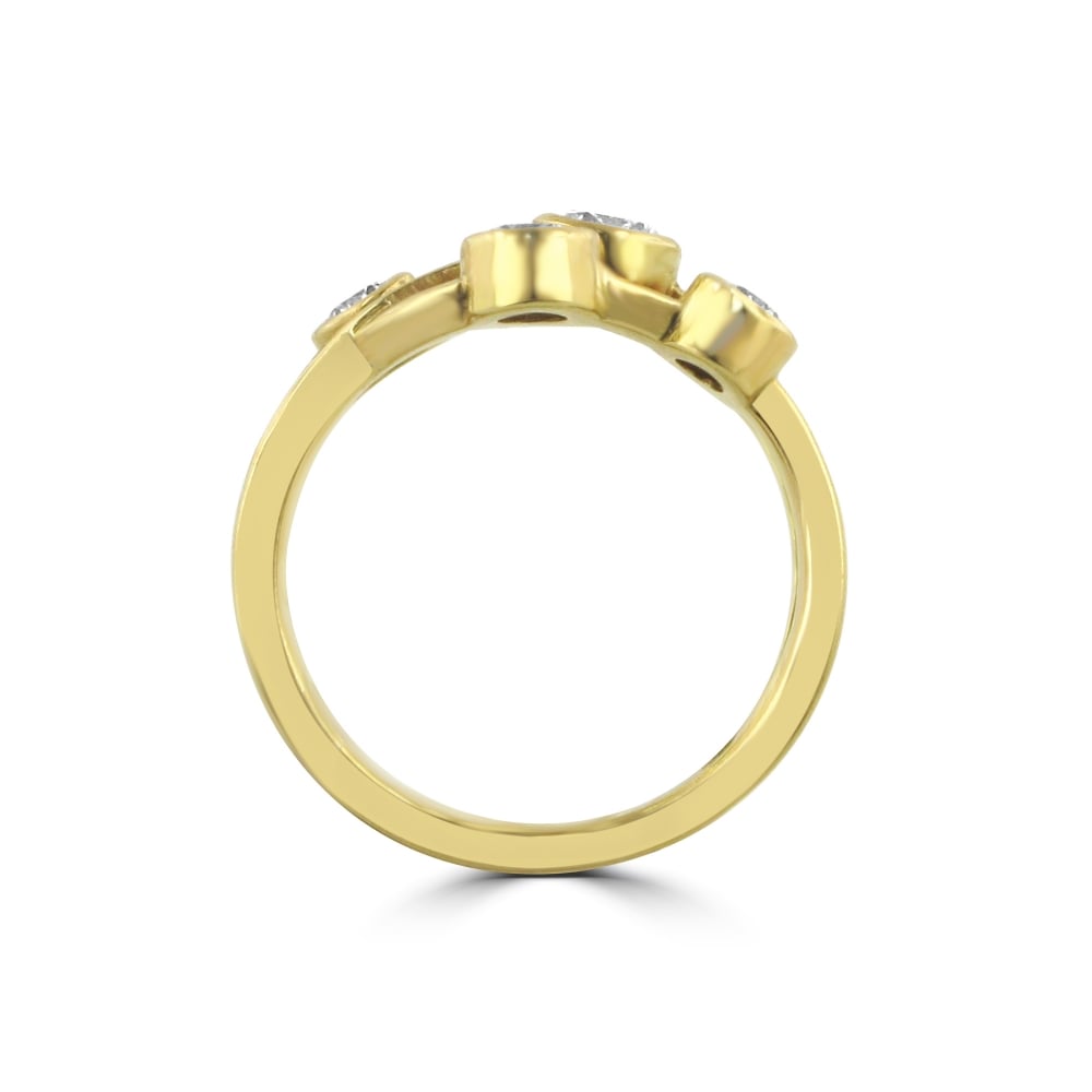 18ct Yellow Gold Cascata Three Band Fancy Diamond Ring