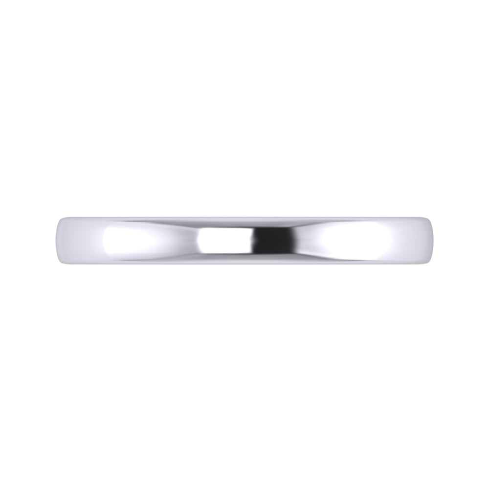 Platinum 2.5mm Slight Court Wedding Ring (Medium Weight)