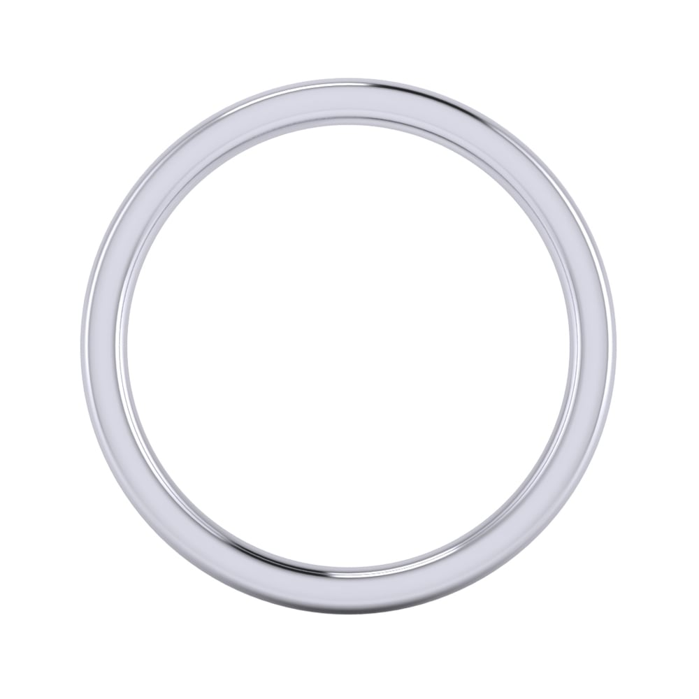 Platinum 2.5mm Slight Court Wedding Ring (Medium Weight)