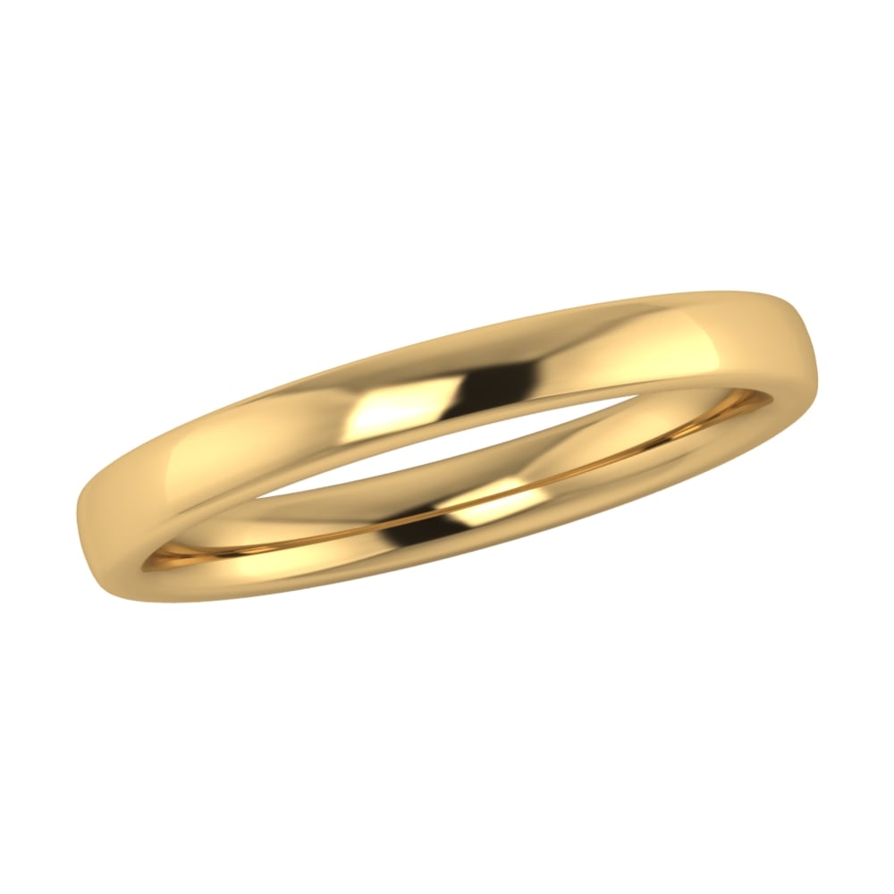 18ct Yellow Gold 2.5mm Court Wedding Ring (Medium Weight)