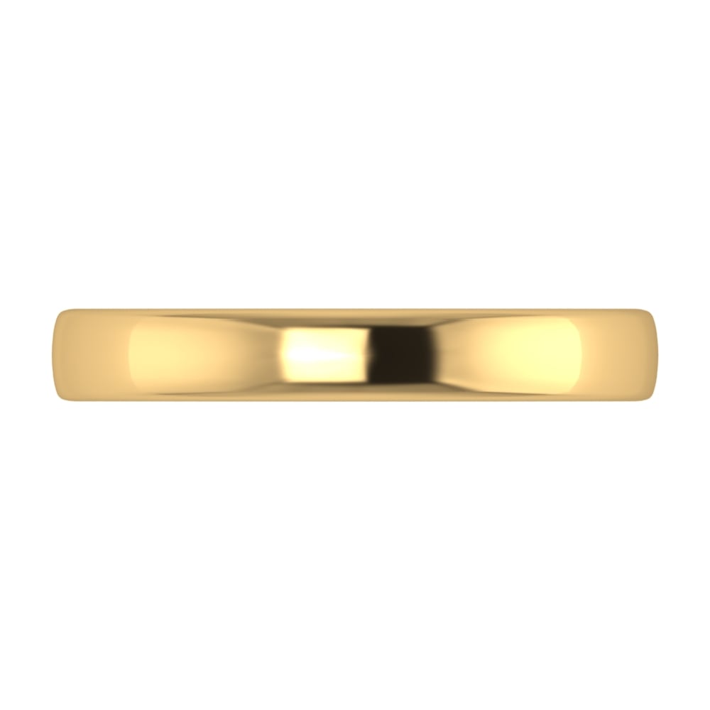 18ct Yellow Gold 3mm Court Wedding Ring (Medium Weight)