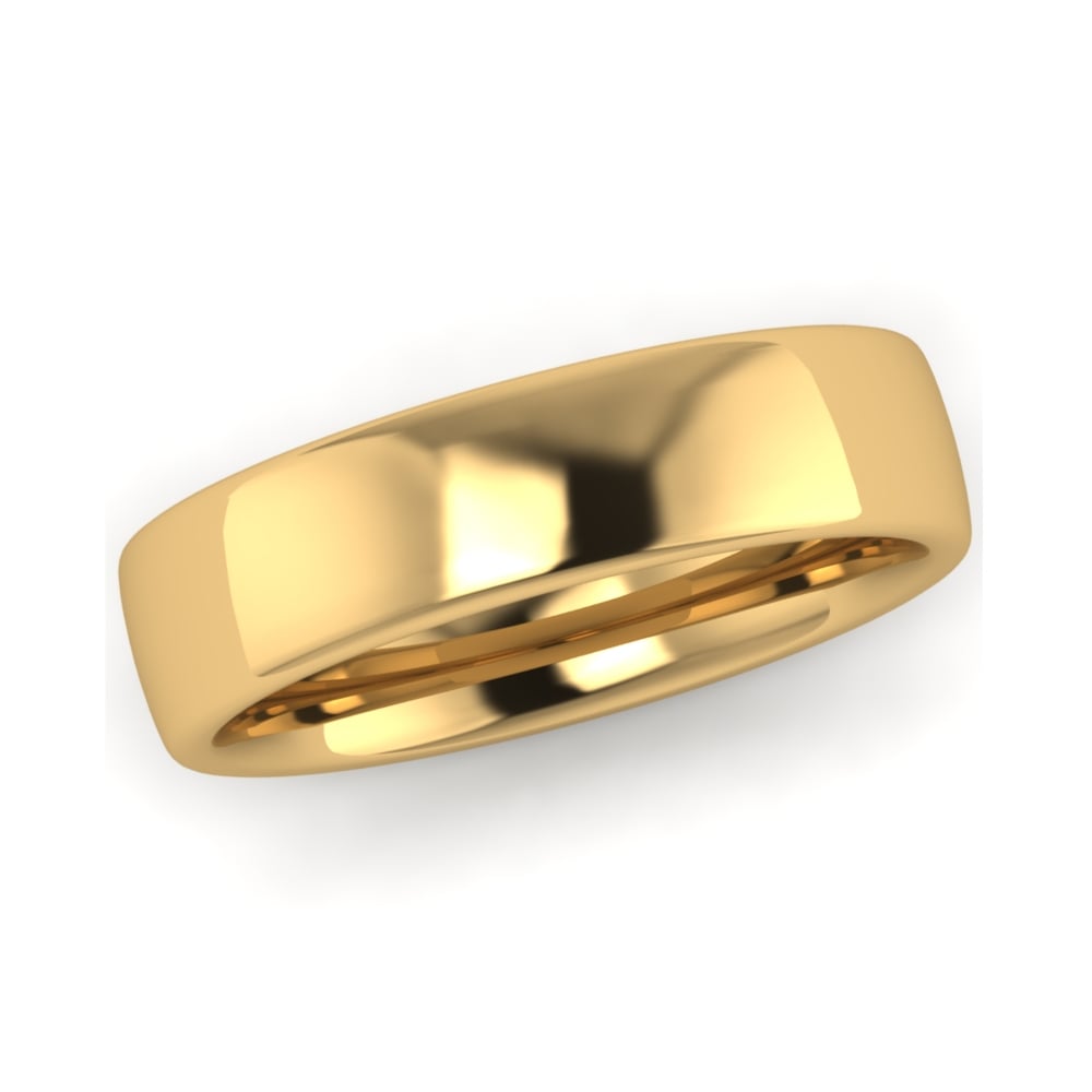 9ct Yellow Gold 5mm Slight Court Wedding Ring (Medium Weight)