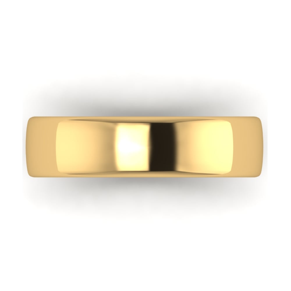 18ct Yellow Gold 5mm Slight Court Wedding Ring (Medium Weight)