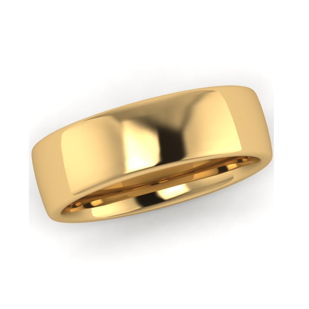 18ct Yellow Gold 6mm Court Wedding Ring (Medium Weight)