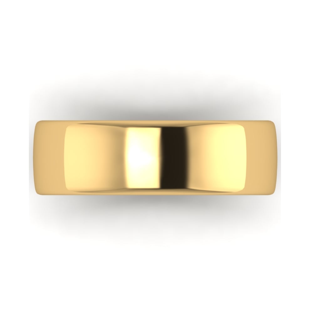 18ct Yellow Gold 6mm Court Wedding Ring (Medium Weight)