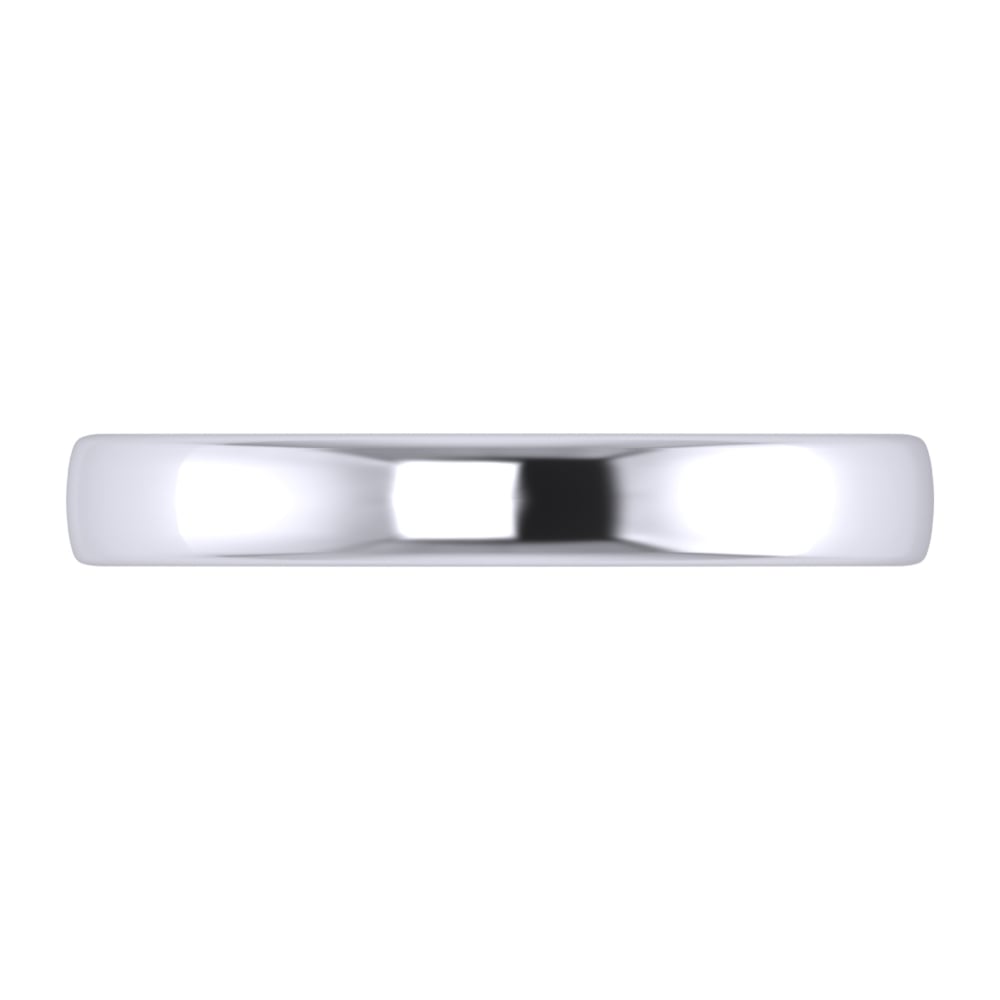 18ct White Gold 3mm Court Wedding Ring (Medium Weight)