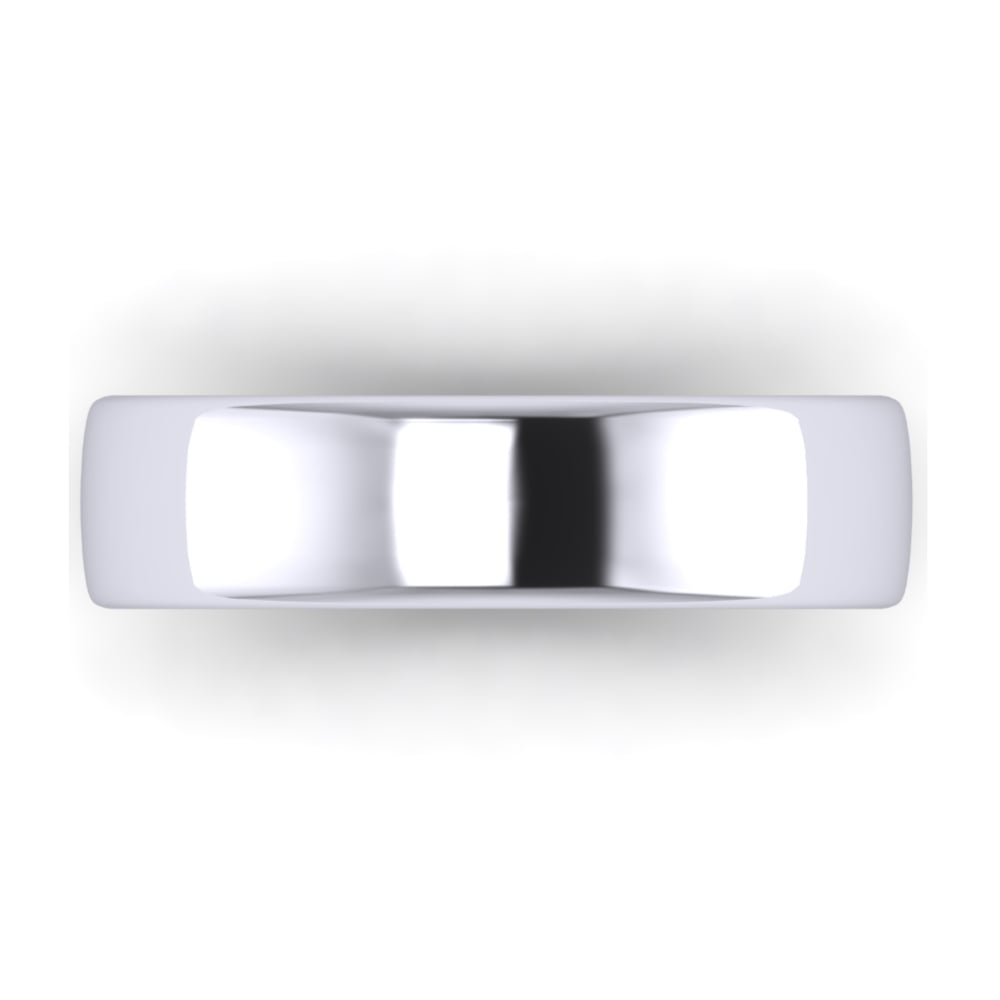 9ct White Gold 5mm Slight Court Wedding Ring (Medium Weight)