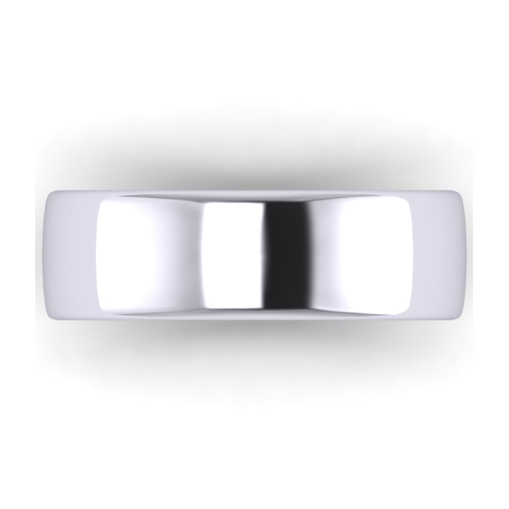 18ct White Gold 6mm Slight Court Wedding Ring (Medium Weight)