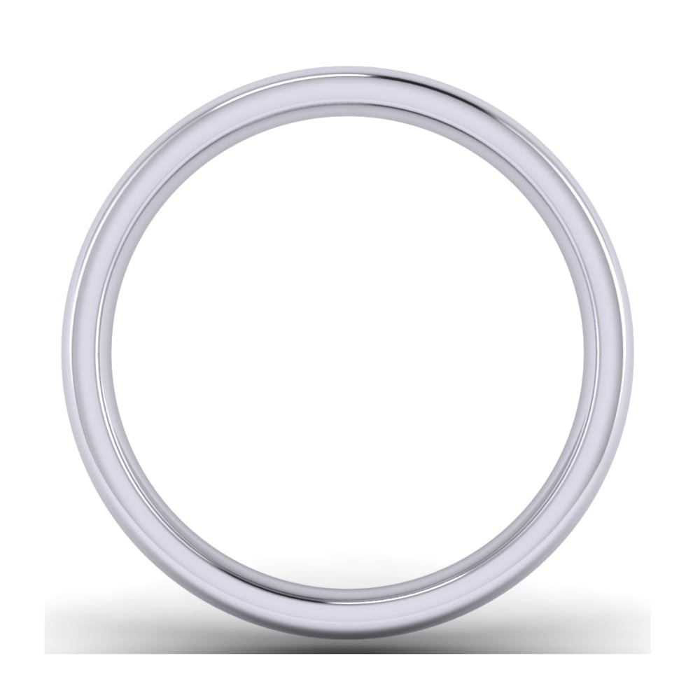 18ct White Gold 6mm Slight Court Wedding Ring (Medium Weight)