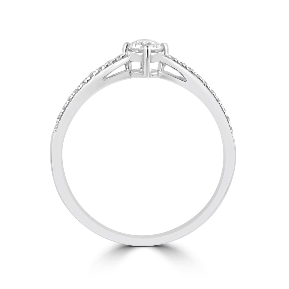 Platinum 0.20ct Round Diamond Wave Ring