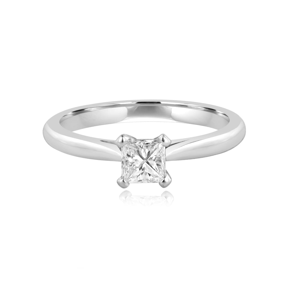 Princess HRD Certified Diamond 0.41ct  Engagement Ring