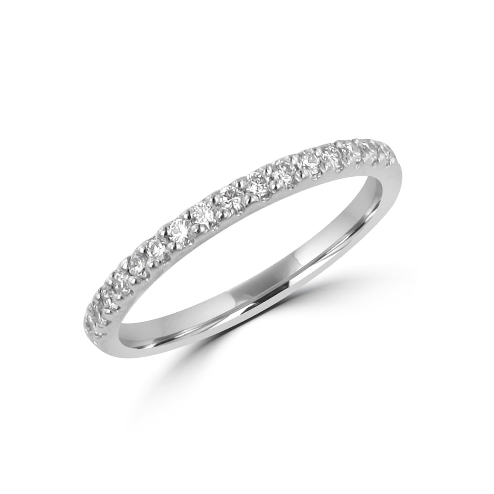 Platinum 0.24ct Claw Set Round Diamond Wedding Ring