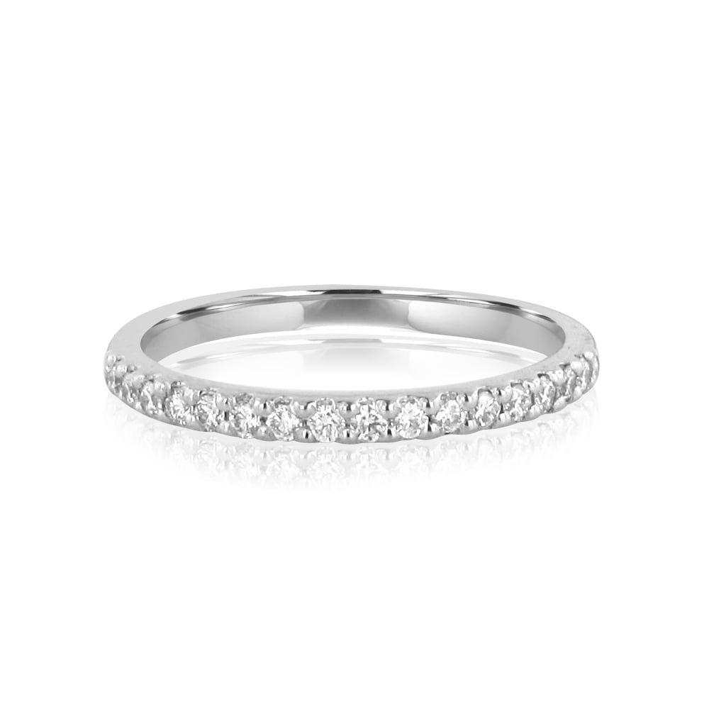 Platinum 0.24ct Claw Set Round Diamond Wedding Ring
