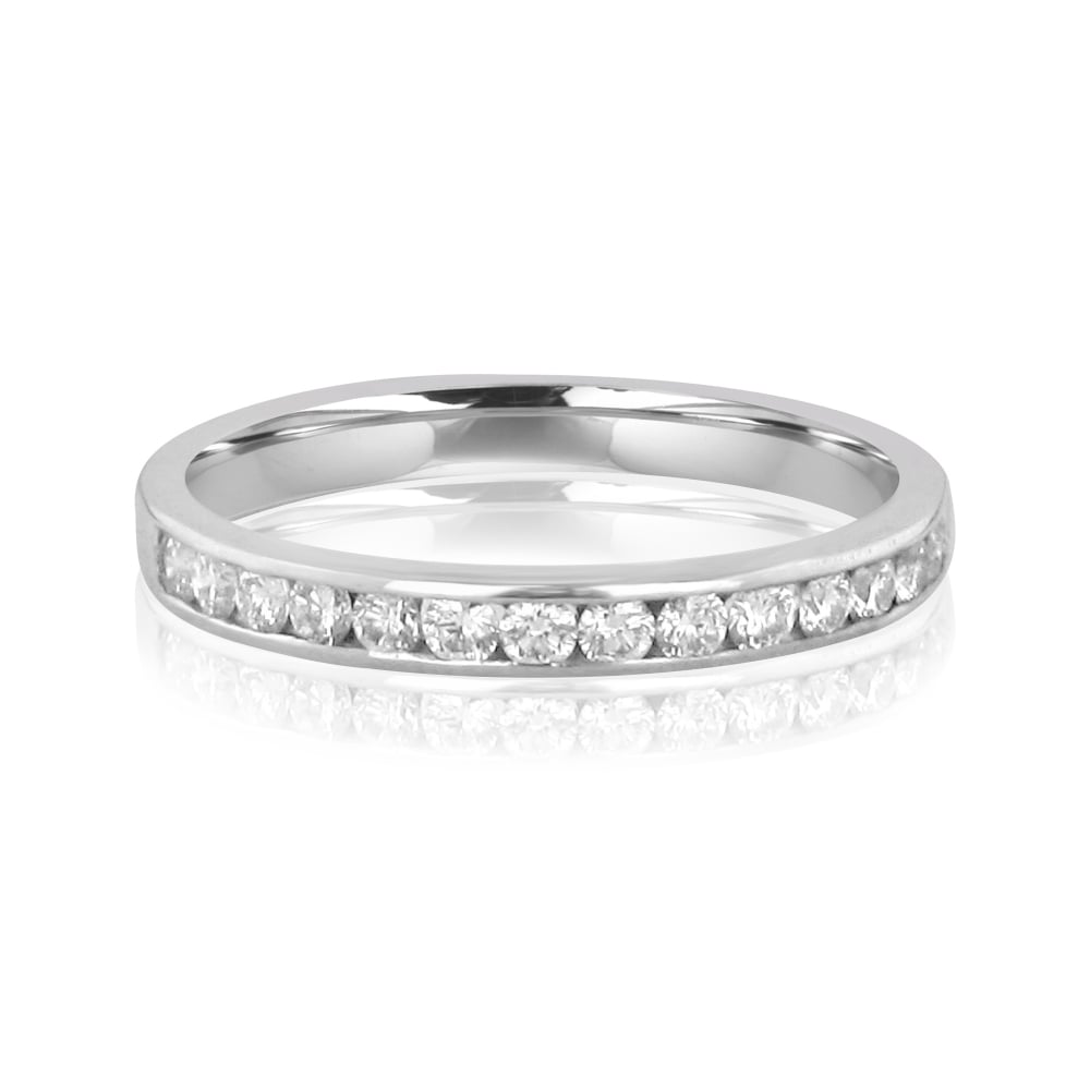 18ct White Gold 2.5mm Wide Round Diamond Ring