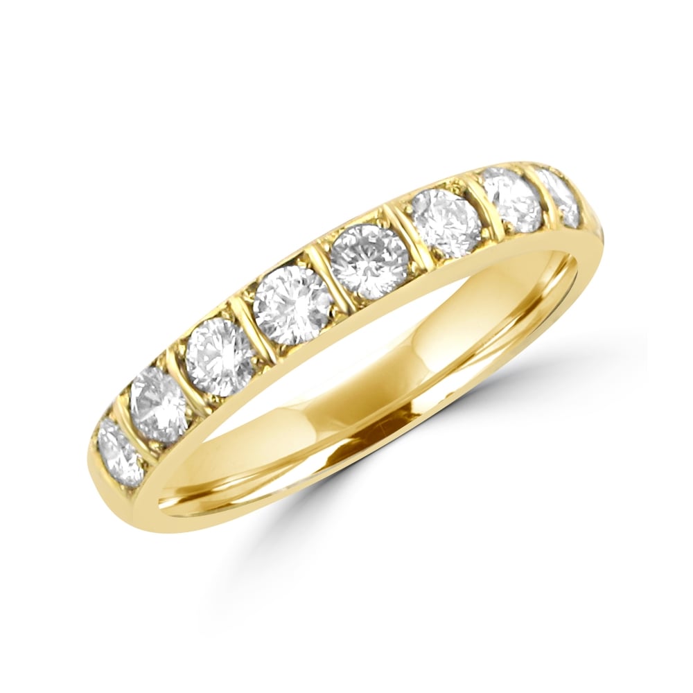 18ct Yellow Gold Ten Stone 0.71ct Diamond Band Ring