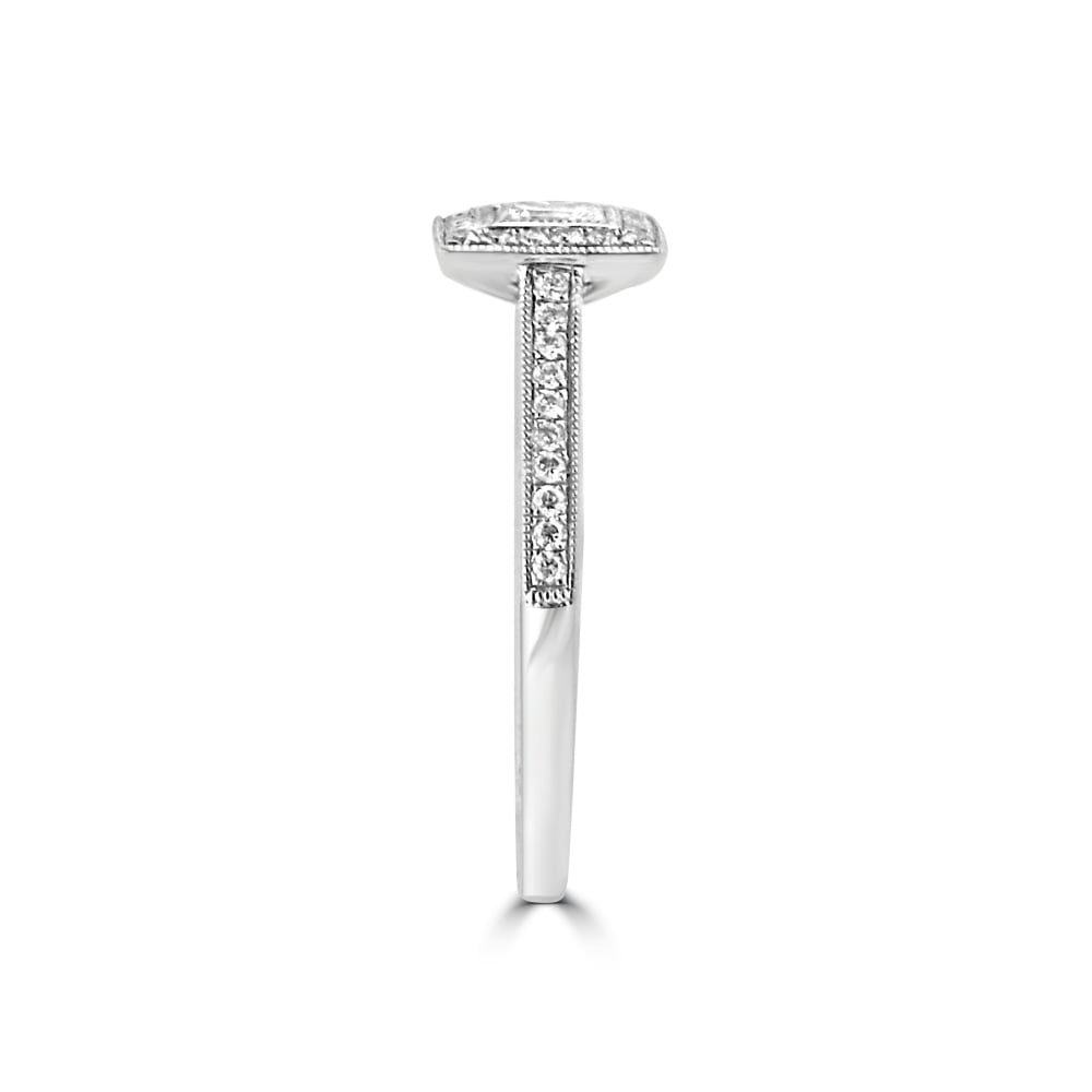 18ct White Gold 0.40ct Princess Diamond Cluster Ring