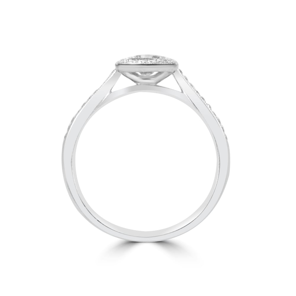 18ct White Gold 0.40ct Princess Diamond Cluster Ring
