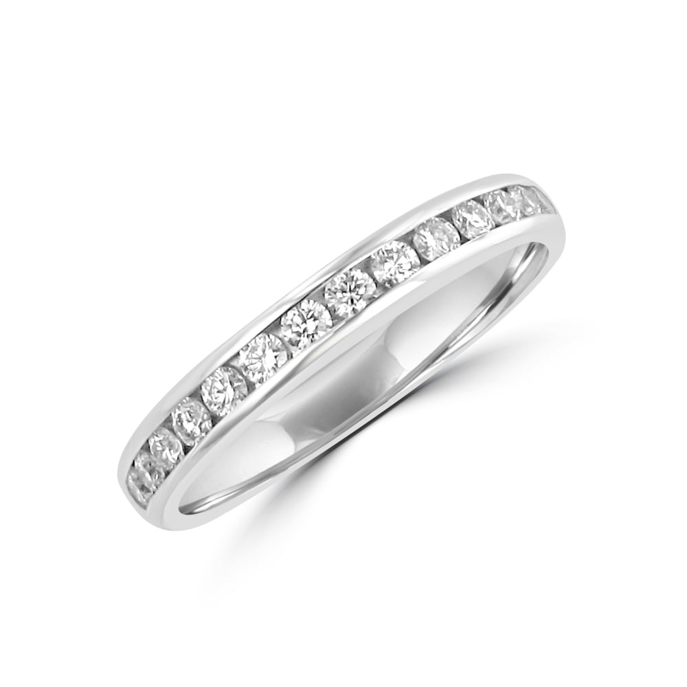 Fourteen Round Diamond Wedding Ring in 18ct White Gold