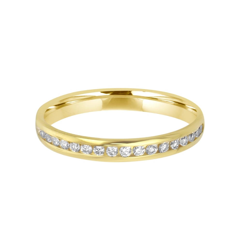 18ct Yellow Gold 2.2mm Diamond Wedding Ring