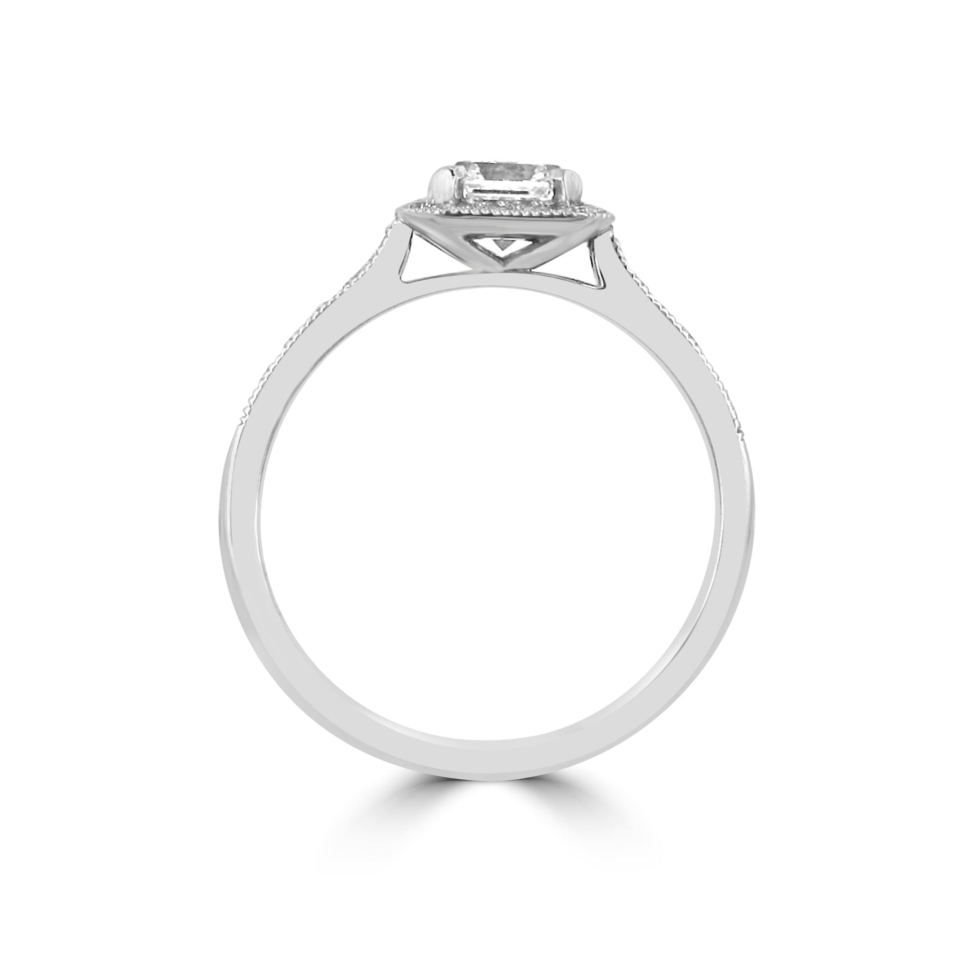 0.61ct Square Emerald Cut Asscher Diamond Cluster Ring