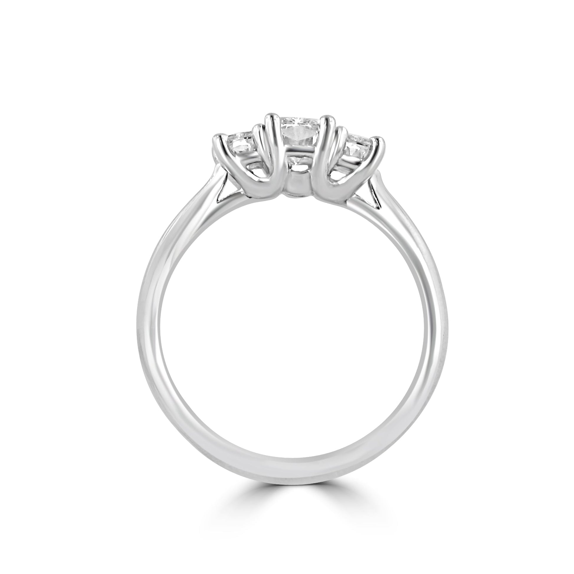 Platinum Three Stone Radiant Cut 1.19ct Diamond Ring