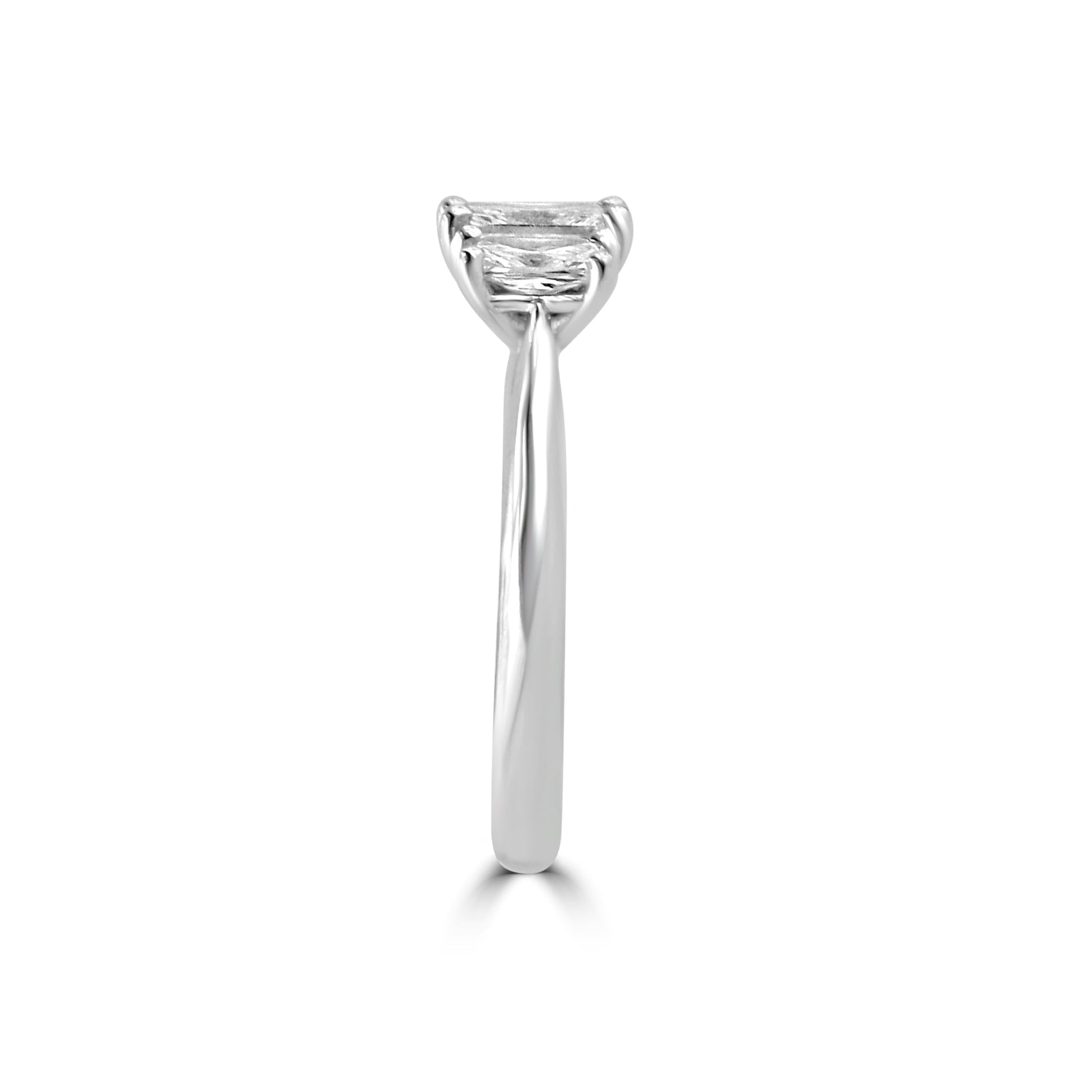 Platinum Three Stone Radiant Cut 1.19ct Diamond Ring