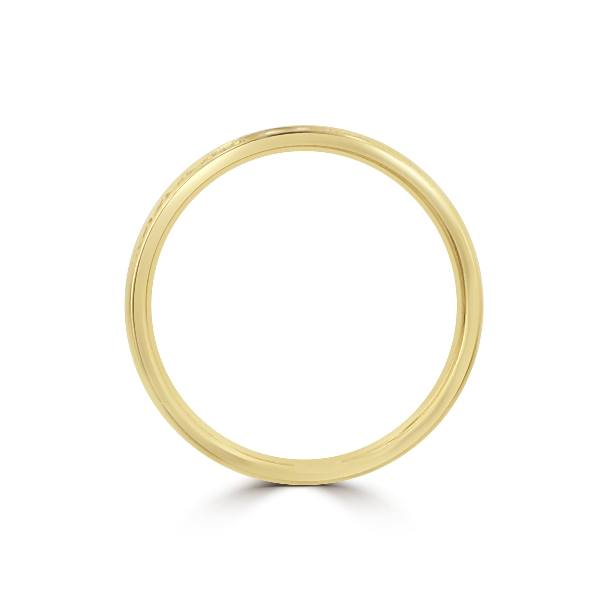 2.7mm Court Grain Set Round Diamond 18ct Yellow Gold Wedding Ring